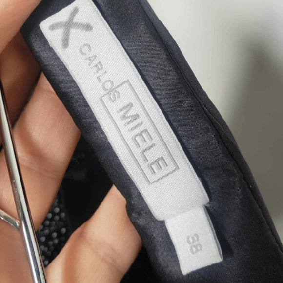 Carlos Miele strapless beaded asymmetric waist black gown Womans 38 US 8 - Picture 10 of 10